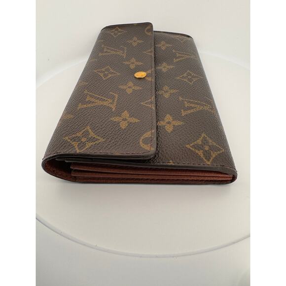 Louis Vuitton Monogram Canvas Sarah Long Wallet with Gold Snap & Chain - Picture 3 of 8